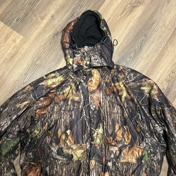 Vtg Woolrich Woolen Mills Camo break up Bomber Hooded Jacket men’s XL hunting - Picture 2 of 13